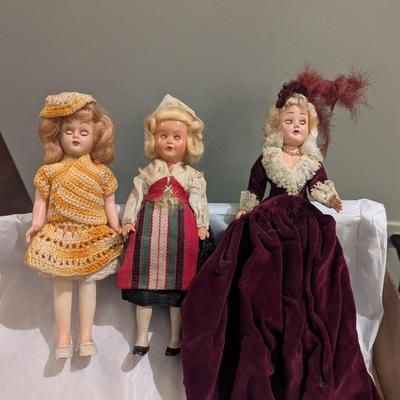 Vintage Doll w/ Crocheted Dress & Formal Dress - Vintage Sweden Doll - Eyes Open & Close