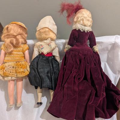 Vintage Doll w/ Crocheted Dress & Formal Dress - Vintage Sweden Doll - Eyes Open & Close