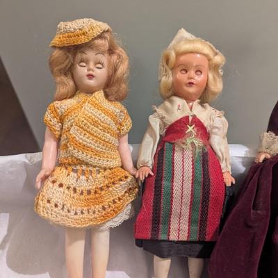 Vintage Doll w/ Crocheted Dress & Formal Dress - Vintage Sweden Doll - Eyes Open & Close