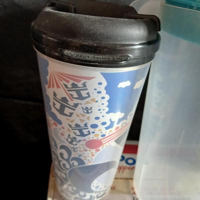 Date night -Movie night! Presto pop Microwave popper, Popcorn bowl, Snuggie blanket, four Movies on DVD, and two large cups with a pitcher