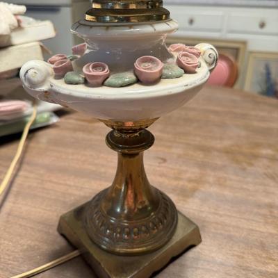 2 Vintage Ceramic and Brass Lamps