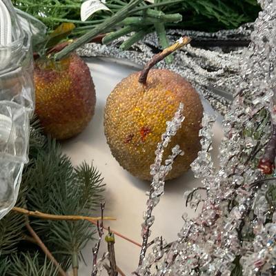 Z714 Lot of Winter Faux Christmas Evergreen Branches and Decor