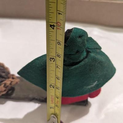 Vintage Cloth Doll w/ Basket Of Coal