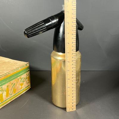 Lot 228: Vintage Entertaining Lot - Kromex Ice Bucket, Soda King Seltzer Bottle, Inland Glass Coffee Carafe, Condiment Tray