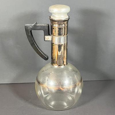 Lot 228: Vintage Entertaining Lot - Kromex Ice Bucket, Soda King Seltzer Bottle, Inland Glass Coffee Carafe, Condiment Tray