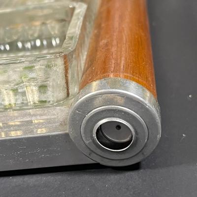 Lot 228: Vintage Entertaining Lot - Kromex Ice Bucket, Soda King Seltzer Bottle, Inland Glass Coffee Carafe, Condiment Tray