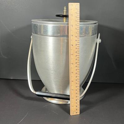 Lot 228: Vintage Entertaining Lot - Kromex Ice Bucket, Soda King Seltzer Bottle, Inland Glass Coffee Carafe, Condiment Tray