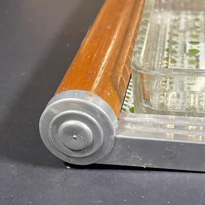 Lot 228: Vintage Entertaining Lot - Kromex Ice Bucket, Soda King Seltzer Bottle, Inland Glass Coffee Carafe, Condiment Tray