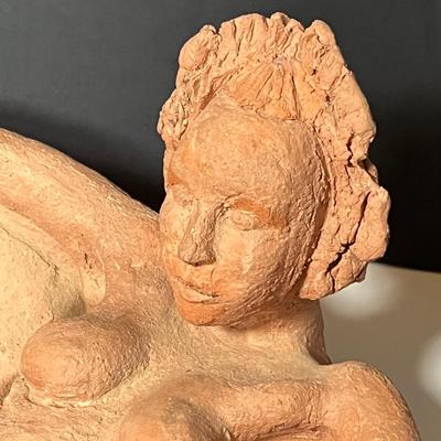 Lot 230: Signed Clay Sculpture