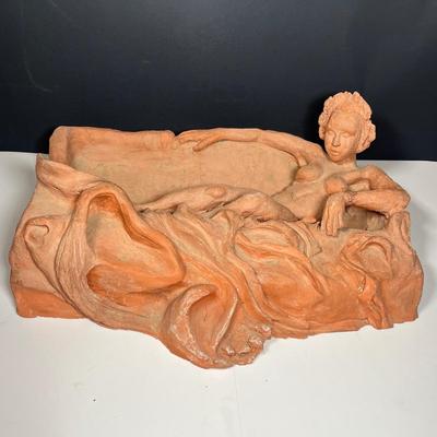 Lot 230: Signed Clay Sculpture