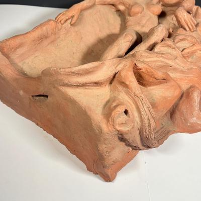 Lot 230: Signed Clay Sculpture