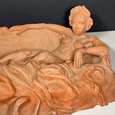 Lot 230: Signed Clay Sculpture