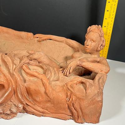 Lot 230: Signed Clay Sculpture