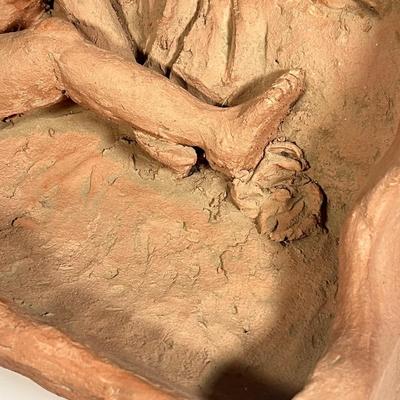 Lot 230: Signed Clay Sculpture