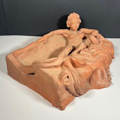 Lot 230: Signed Clay Sculpture