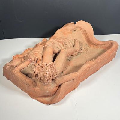 Lot 230: Signed Clay Sculpture