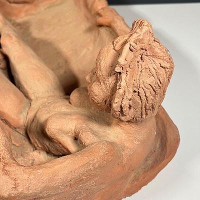 Lot 230: Signed Clay Sculpture