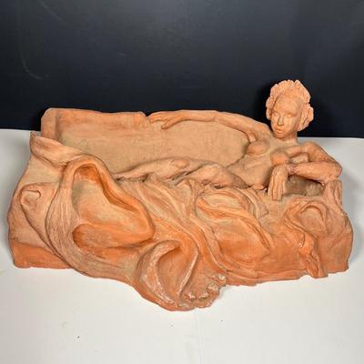 Lot 230: Signed Clay Sculpture