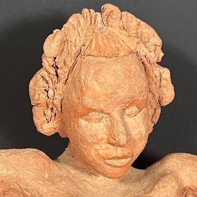 Lot 230: Signed Clay Sculpture