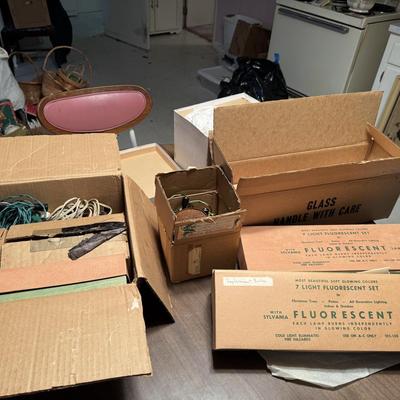 Vintage Sylvania Fluorescent Christmas Bulbs and Sockets