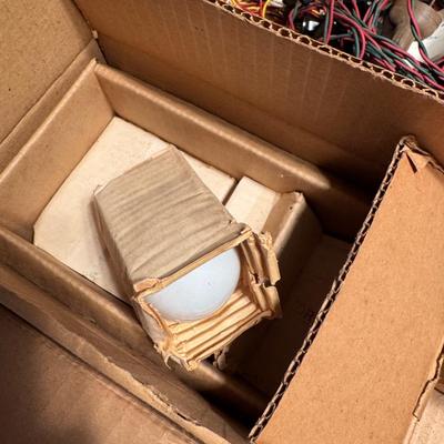 Vintage Sylvania Fluorescent Christmas Bulbs and Sockets