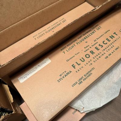 Vintage Sylvania Fluorescent Christmas Bulbs and Sockets
