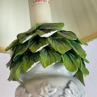 B734 Pair of Topiary Pottery Table Lamps