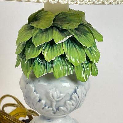 B734 Pair of Topiary Pottery Table Lamps