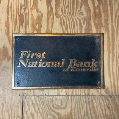Z743 Large Heavy Brass Commemorative Plaque for First National Bank of Knoxville
