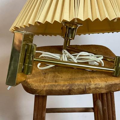 Z753 Pair of Brass Swivel Arm Mount Wall Lamps