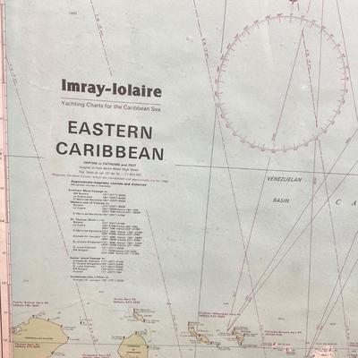 Z758 Large Framed Eastern Caribbean Map