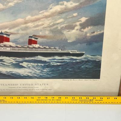Lot 430: Framed Print of the "Steamship United States" Painted by Thomas Skinner