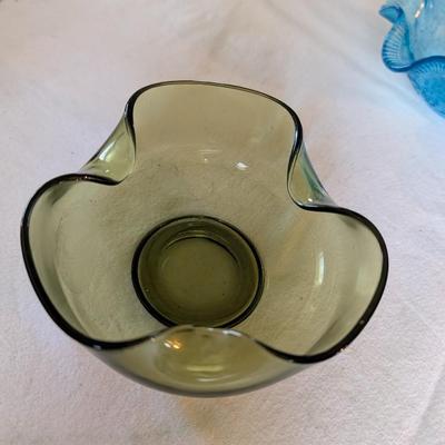 Glass bowls and dish.