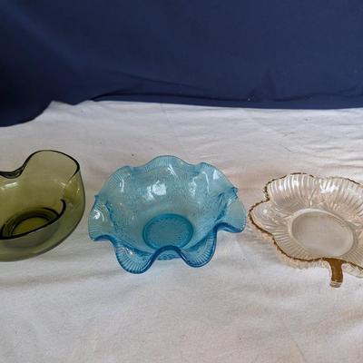 Glass bowls and dish.