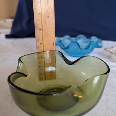 Glass bowls and dish.