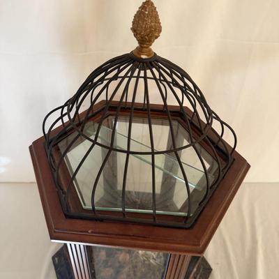 Decorative Bird Cage With Stone Base (LR-MG)