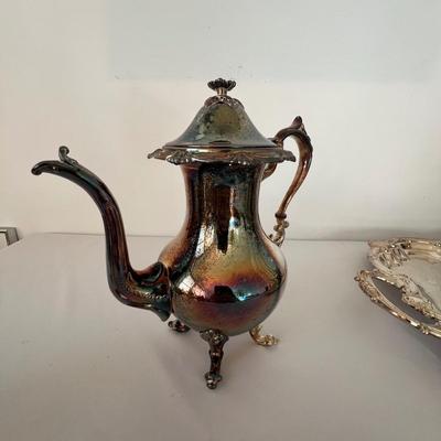 Victorian Style Tilting Tea Kettle & More Silverplate (DR-RG)
