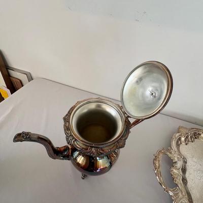 Victorian Style Tilting Tea Kettle & More Silverplate (DR-RG)