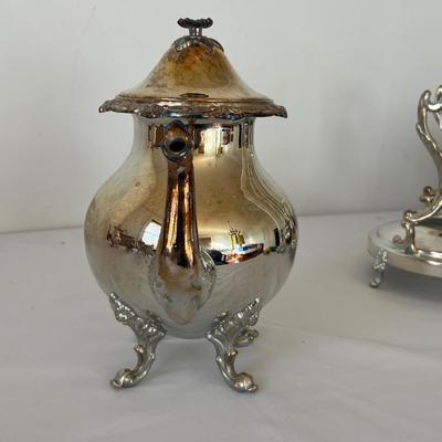 Victorian Style Tilting Tea Kettle & More Silverplate (DR-RG)