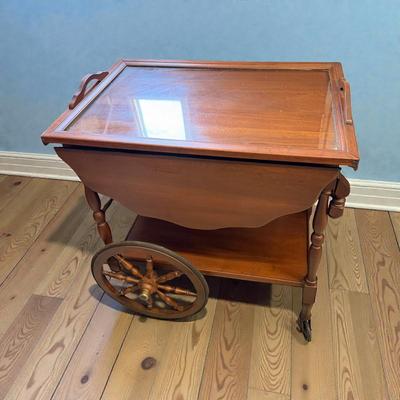 Sale Photo Thumbnail #794: Vintage Tea Cart with Removable Glass Top
