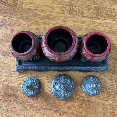 Vintage Asian Chalkware Figure and More (B3-BC)