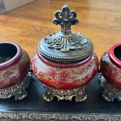 Vintage Asian Chalkware Figure and More (B3-BC)