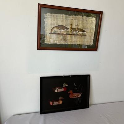 Couroc of Monterey Duck Tray & Geese Art on Papyrus (P-RG)