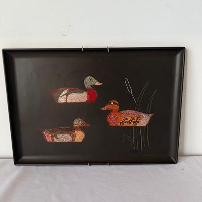 Couroc of Monterey Duck Tray & Geese Art on Papyrus (P-RG)