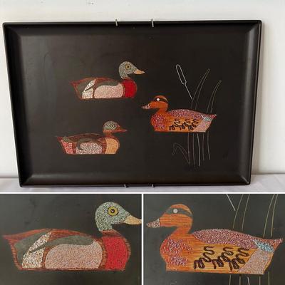 Couroc of Monterey Duck Tray & Geese Art on Papyrus (P-RG)