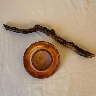 Lidded Urn With Driftwood Handle Signed By Artist Andy Smith (D-MG)