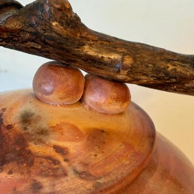 Lidded Urn With Driftwood Handle Signed By Artist Andy Smith (D-MG)