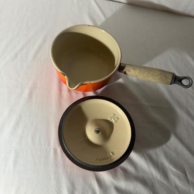 Two Le Creuset Enameled Cast Iron Saucepans (LR-MG)