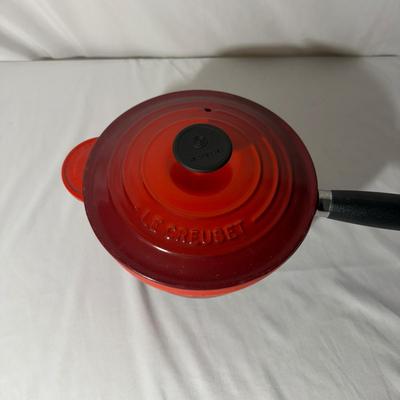 Two Le Creuset Enameled Cast Iron Saucepans (LR-MG)