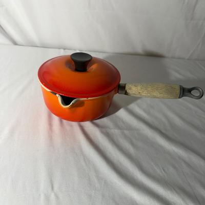 Two Le Creuset Enameled Cast Iron Saucepans (LR-MG)